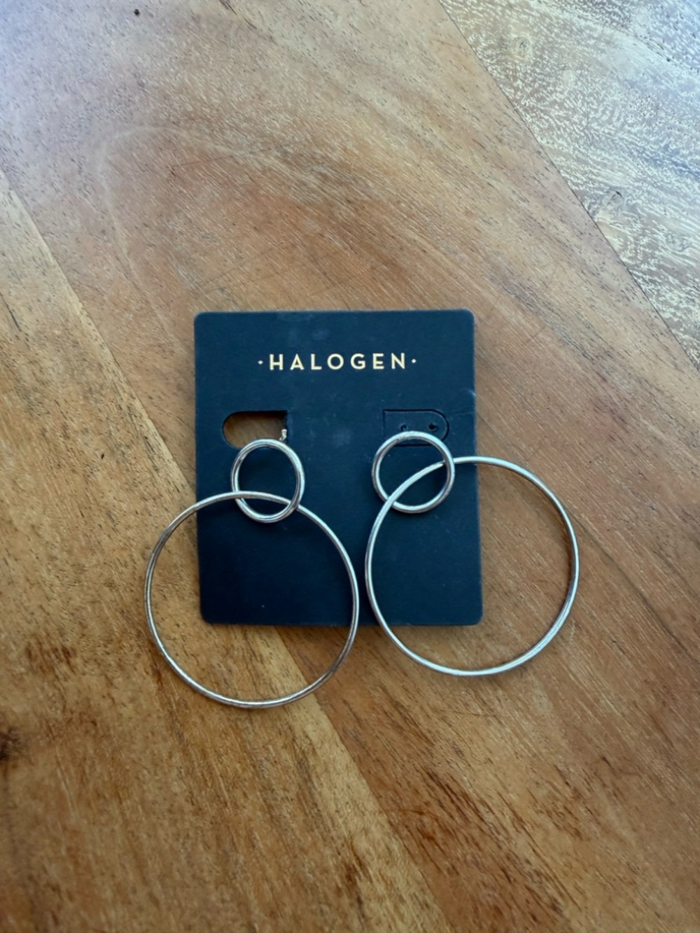 Halogen Gold-Plated Double Hoop Earrings